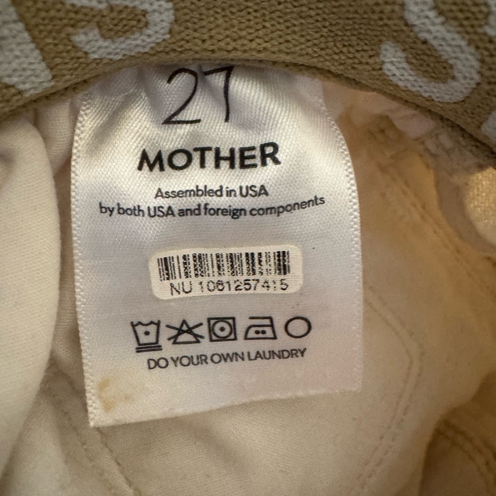 Mother The Doggie Bag Wide Leg Ankle Jeans Color Natural 27 New - Picture 7 of 7